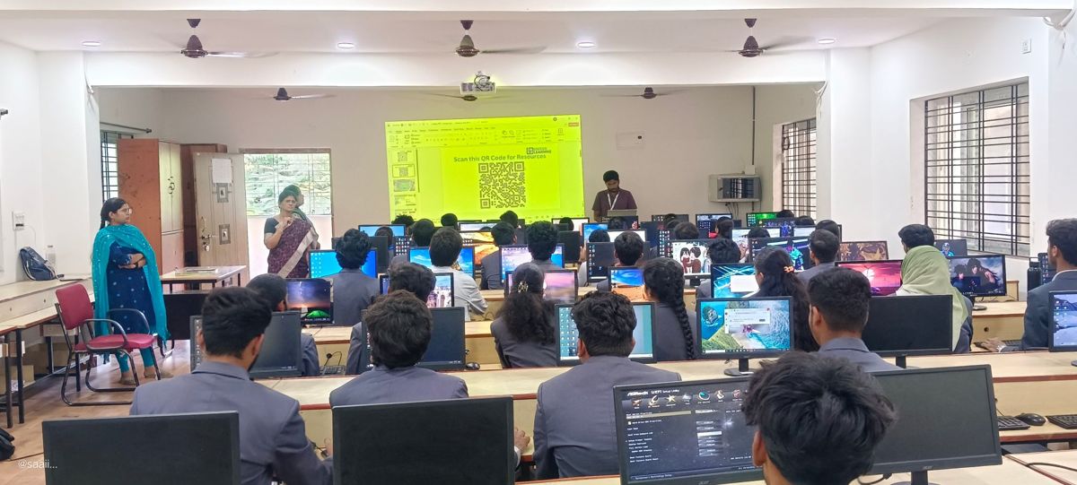 Campus workshop session with students at computer stations